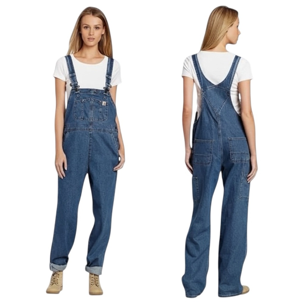 Carhartt Denim‎ Bib Overalls Women’s Medium Short WR008 Blue Workwear